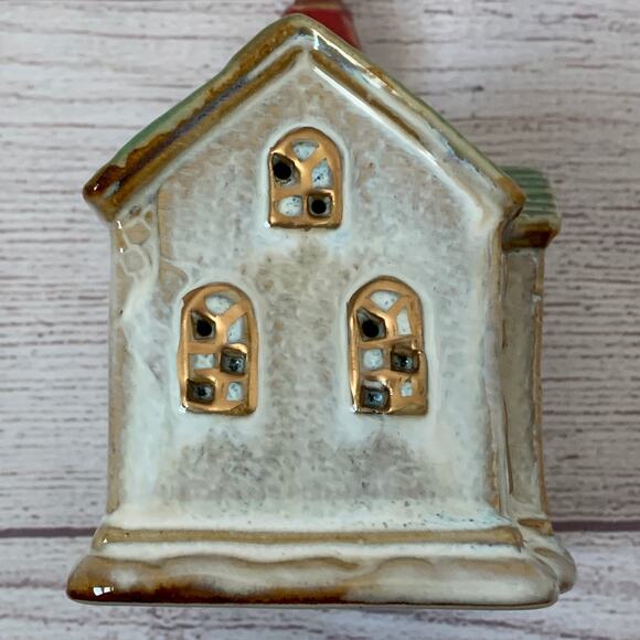 Vintage Ceramic Mini Christmas Church Cutout Detail Small Village 5 1/8"H - Picture 11 of 12